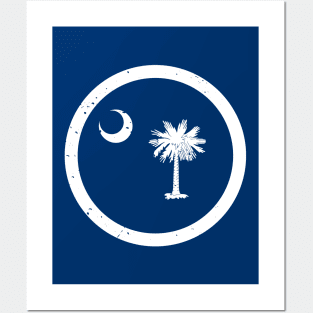 Retro South Carolina State Flag // Vintage South Carolina Grunge Emblem Posters and Art